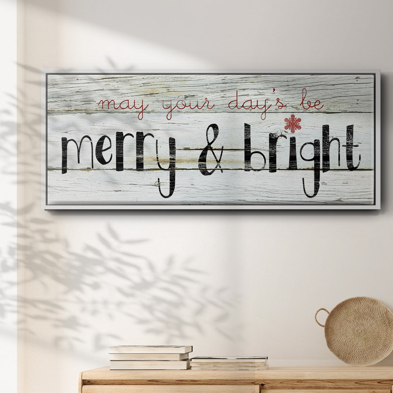 Merry & Bright- Framed Canvas, 8" H x 20" W