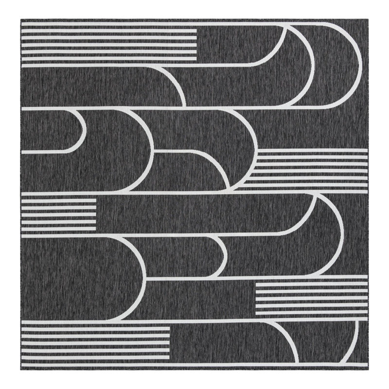 Indoor/Outdoor Modern Area Rug, Square 10'