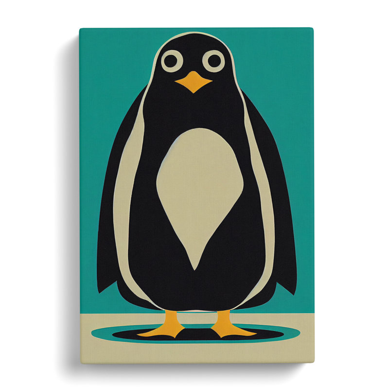 Penguin Abstract Art No.8 - Wall Art, Wrapped Canvas, 60cm H x 40cm W, No Matte