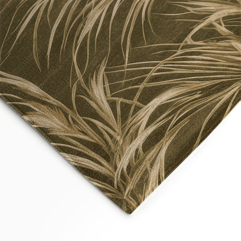 Tapis d'intérieur et d'extérieur brun Botanical