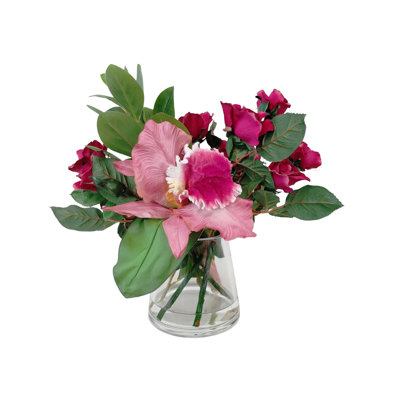 Mauve Orchid with Plum Roses