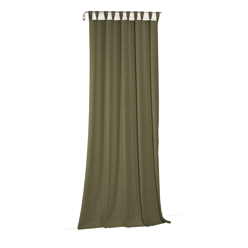 Branton Tab Top Curtain Single Panel, opaque, 132cm Width x 175cm Drop, Dark green
