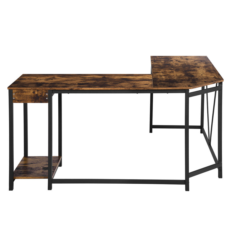 Denise L-Shaped Metal Base Computer Desk