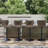 Set of 2 Outdoor Bar Stools with Backrest, All-Weather Teslin Adjustable Height Swivel Counter Chairs, Matte Black Base, Waterproof Cover Included for Patio, Poolside & Garden-1819249350