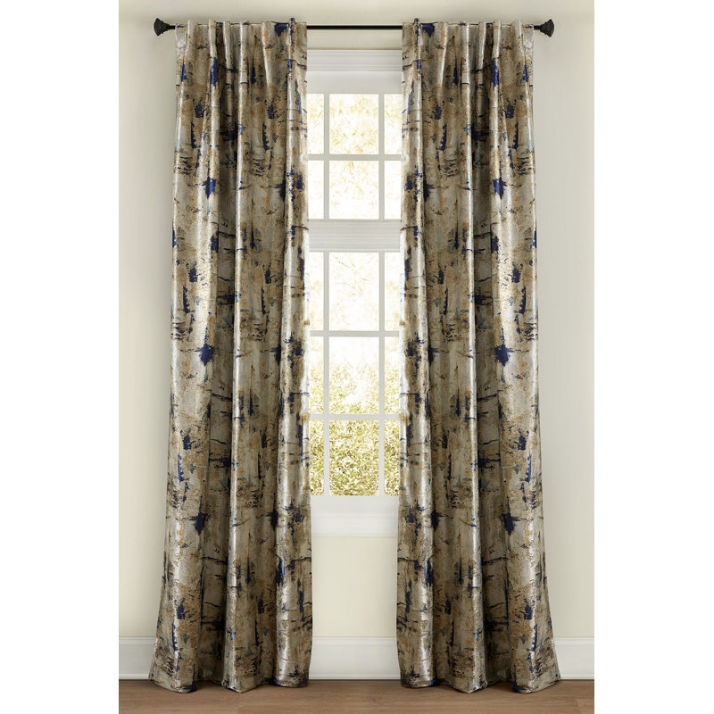 Mirage Room Darkening Curtain, 50" W x 96" L, Blue