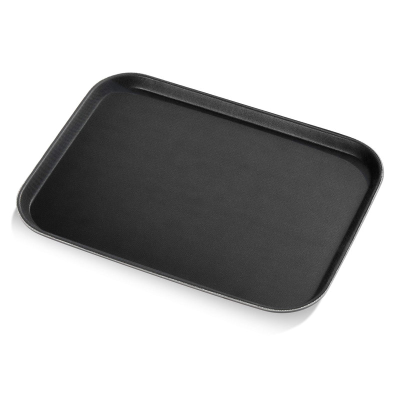 Rectangular Restaurant Grade Non-Slip Tray With Rubber Lined Plastic