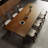 Nut-brown Rectangular Solid Wood Dining Table-1254118975