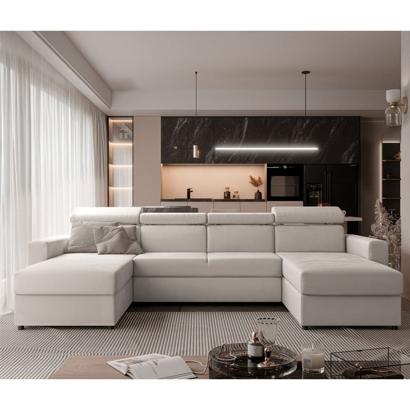 5 Seater Sofa Bed, Cream