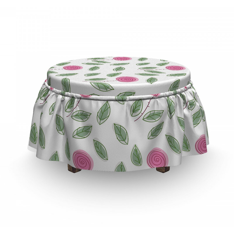 Housse pour repose-pieds fleurs