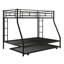 Lit simple sur lit double avec structure en acier robuste, lit superposé avec lit gigogne simple, échelles à deux côtés-1711515248