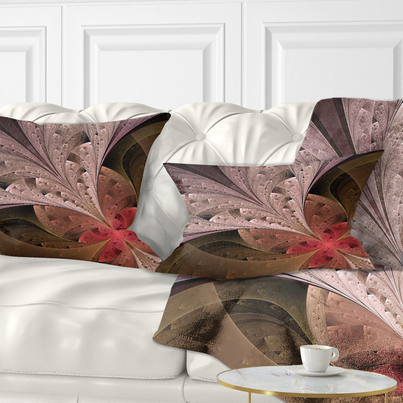 Coussin lombaire floral à fleurs fractales