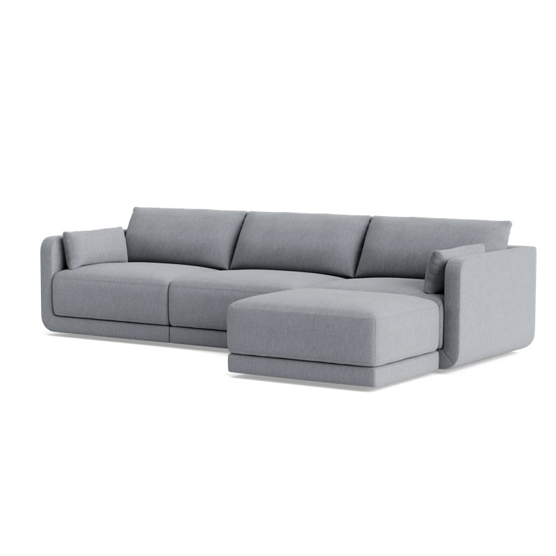 Eva Sofa With Chaise (116"), Performance Weave - Zinc