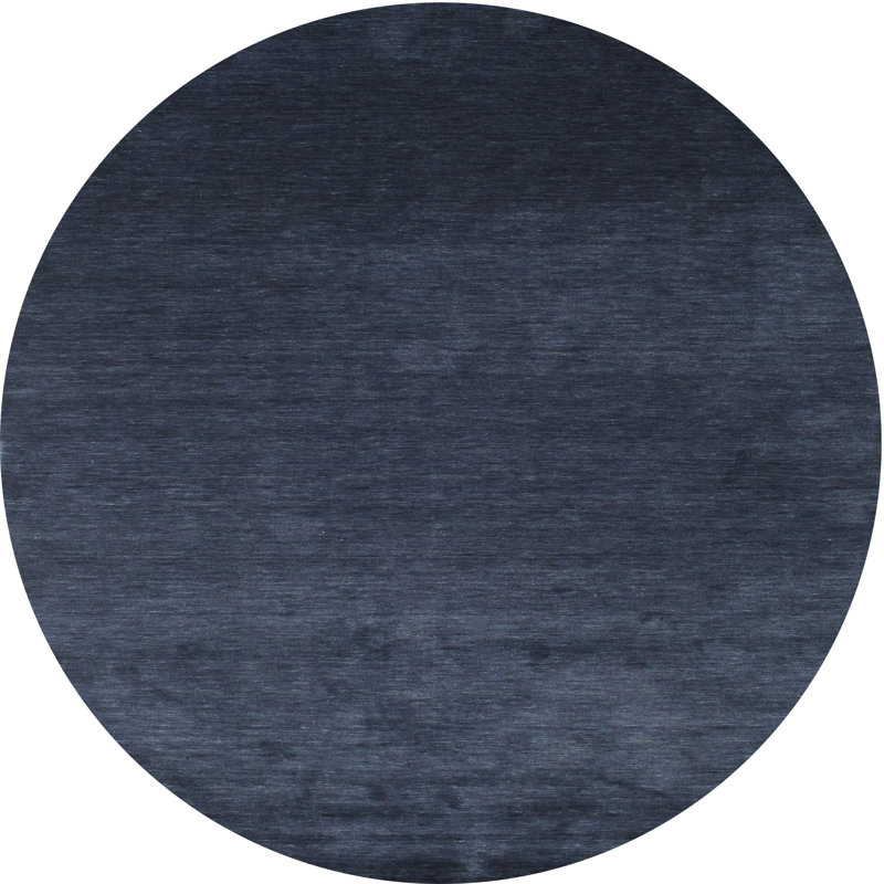 Tapis contemporain bleu marine, Rond 4 pi