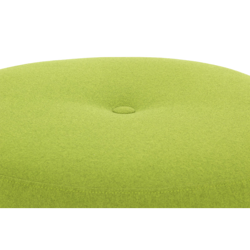 Cloquet 75cm Wide Tufted Round No Pattern Pouf Ottoman, Neon Green