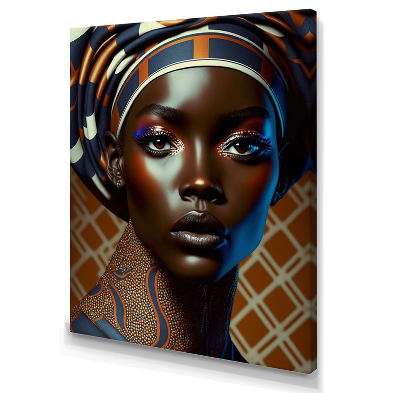 «Avant-Garde Elegant African Woman XIII», reproduction sur toile, H 32 po x l 24 po x P 1 po, Toile tendue
