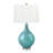 Foligno 27 in. Aqua Blue with Silver Flecks Table Lamp