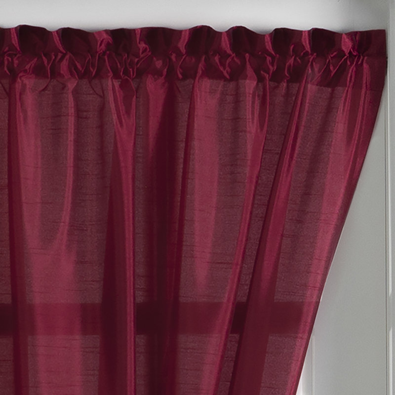 Mullan Semi-Sheer Thermal Rod Pocket Curtain Panel, Red