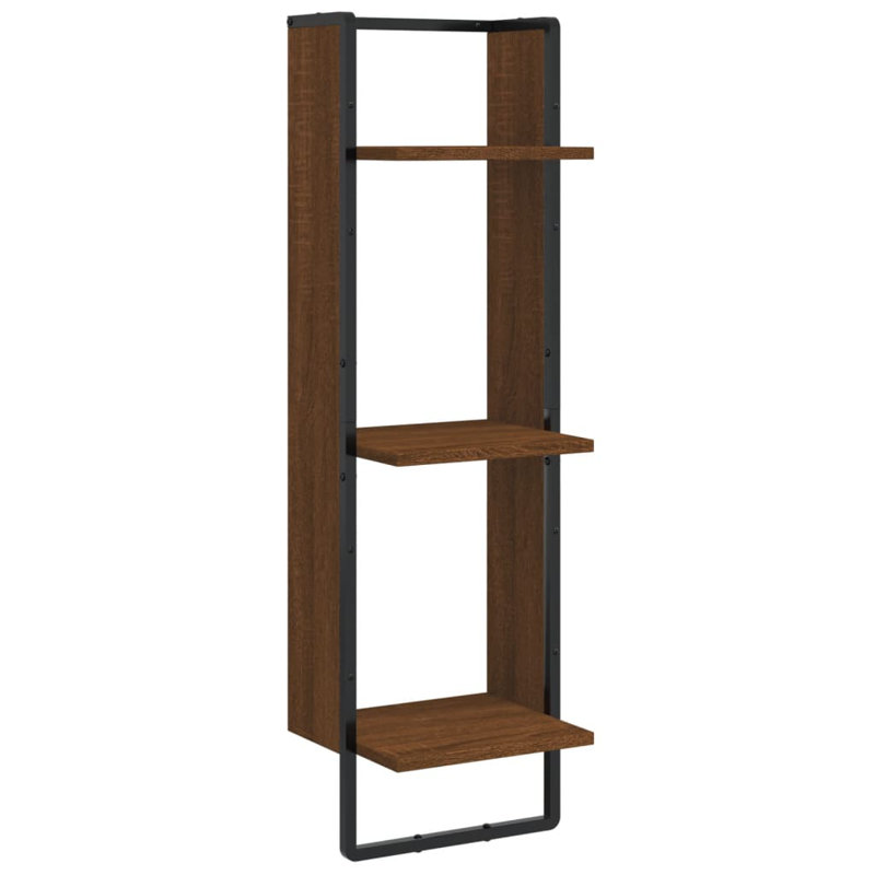 Adetoun 3 Piece Bracket Shelf, Brown Oak