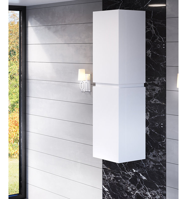 Rouillard Solid Wood Linen Cabinet, White