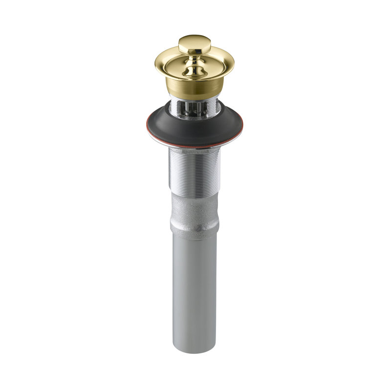 Whitehaven Bathroom sink drain with overflow, Vibrant Polished Brass, With Overflow