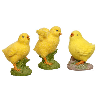 Ensemble de 3 poussins floqués - 4-5 pouces