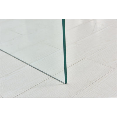 Transparent End Table,Tempered Clear Bent Glass SideTable by Brayden Studio