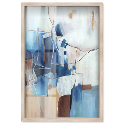 Doll Memories - Balanced Neutral Shadowbox Print Livingroom Wall Art by Art Remedy, Blonde Frame, 20 x 30