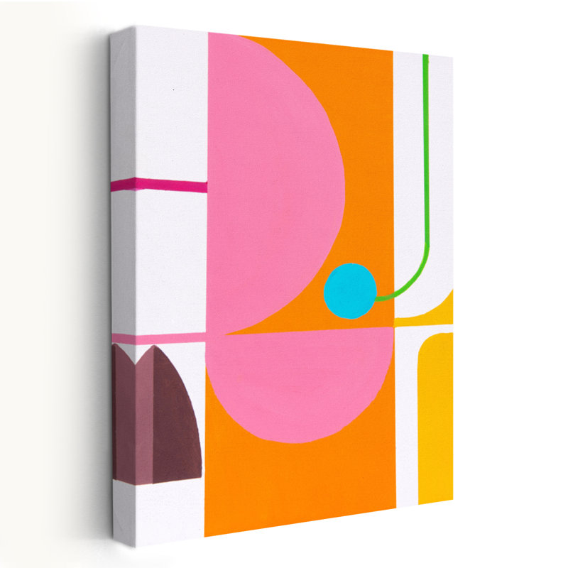 Courir vers le soleil 3 - Art moderne Mid-Century abstrait, H 24 po x l 16 po