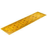 Overdyed Hand-Knotted Wool Modern-Contemporary Yellow Runner 2' 6" x 10' 2"