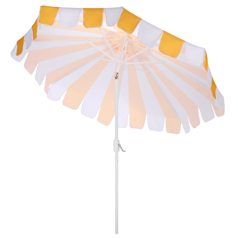 Parasol à manivelle 9 pi Mezze, Jaune rayé