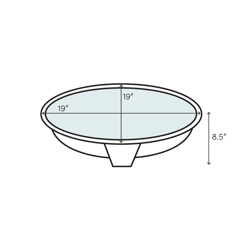 Commercial Vitreous China Circular Drop-in Bathroom Sink with Overflow, Bone, 4" Centers