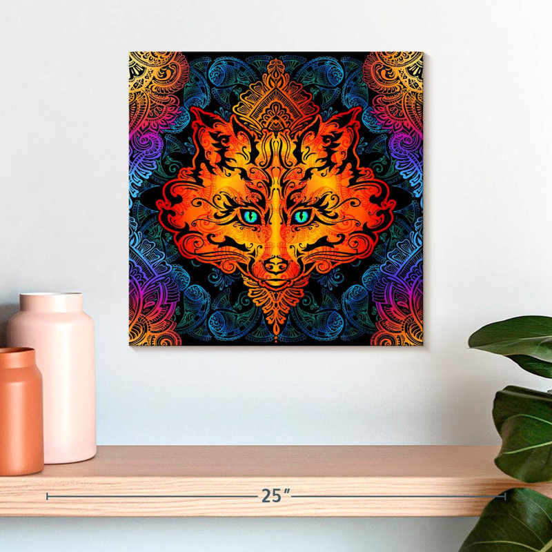 Kerner Fox Mandala, 16" H x 16" W