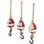 Ensemble de crochets muraux rouges avec corde en jute et corde en métal Loni