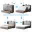 Lit double escamotable avec charge USB et grand tiroir de rangement (matelas non inclus)-2021975112