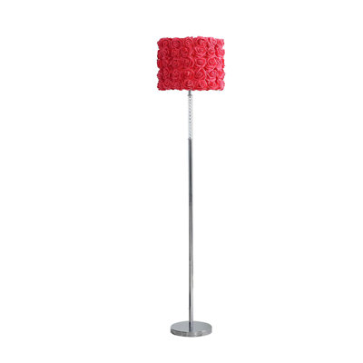 Lampe sur pied en acrylique / métal 63 po In Red Roses In Bloom