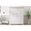 Armoire penderie 4 portes avec 2 tiroirs, blanc