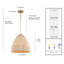 Luminaire suspendu 16 po Manila en laiton avec feuille de maïs naturel