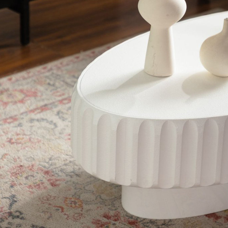 Table de rangement cannelée avec couvercle amovible