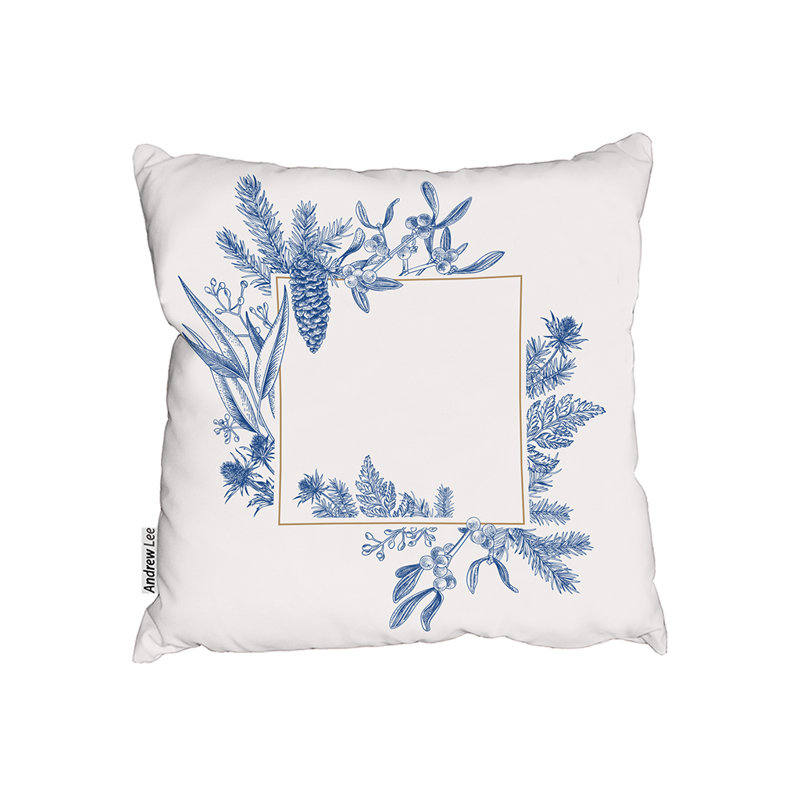 Indoor / Outdoor Floral Square Throw Cushion, 60cm H x 60cm W
