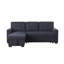 Canapé-lit modulaire réversible en tissu tissé gris foncé de 84,5 po avec méridienne de rangement-485793654