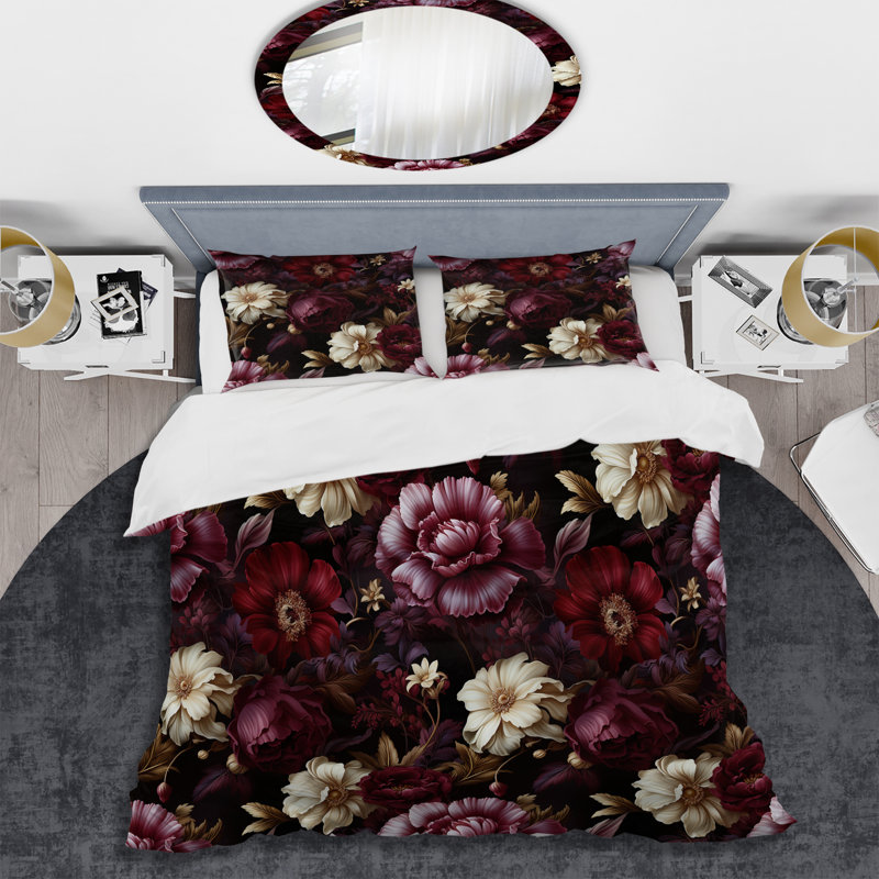 Ensemble de housse de couette Renaissance Revival Victorian, Housse de couette simple + 1 taie décorative stan