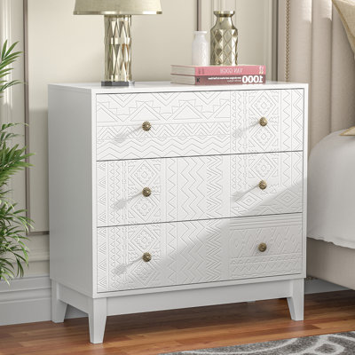 White dresser 3 drawer dresser for bedroom