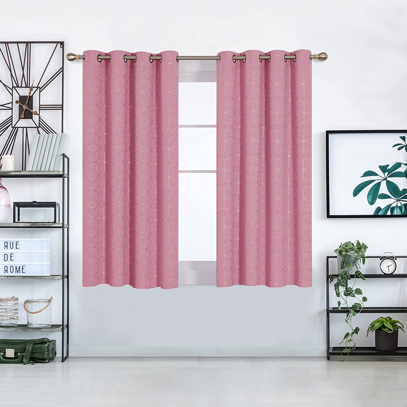 Malone Room Darkening Thermal Curtain, Width 132 x Drop 114cm, Pink