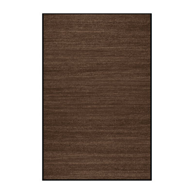 Tapis brun uni lavable à la machine