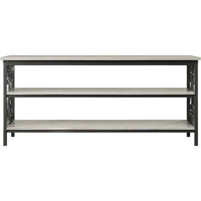 Meuble télé en métal noir, dessus en faux marbre, support de décoration de salon et console de finition