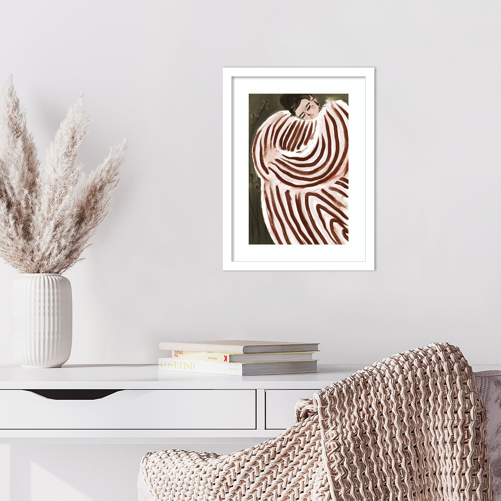 Sleeping Princess by Treechild Wood Framed Wall Art Print, White , 17" H x 13" W