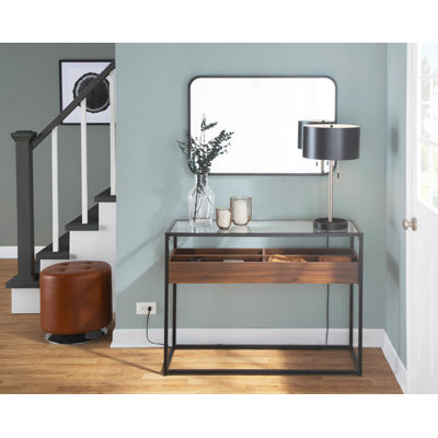 Kaebri 43.25'' Glass Top Console Table