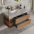 36'' Single Bathroom Vanity with Gray Stone Top, Wall Mounted Vainty with Two Drawers and Open Shelf, Multi-layer solid Wood cabinet