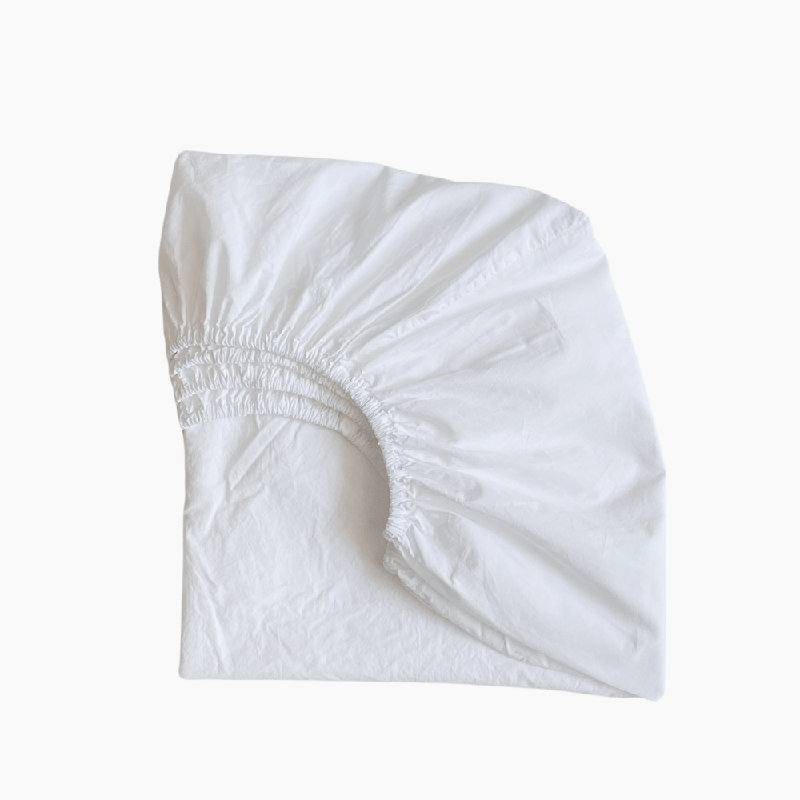 Washed Cotton Percale Crib Sheet, Gray