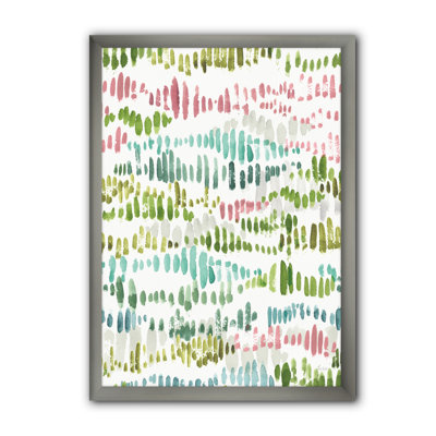 Motif géométrique mixte vert II - reproduction d'art sur toile